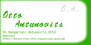 otto antunovits business card